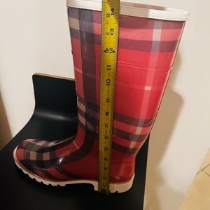 Burberry Red and White Rain Boots Size 40